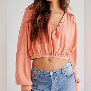 Free People Darren Crop top in Savannah Red NWT
